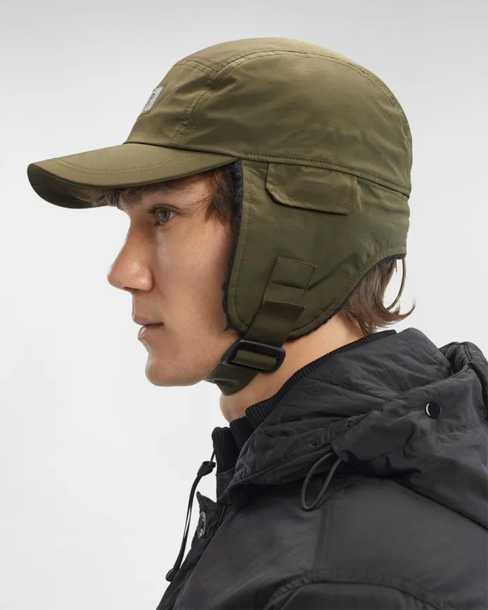 Man CP Company Hats ChromeR Earflap Cap Ivy Green