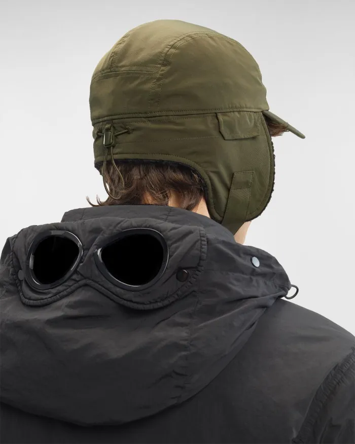 Man CP Company Hats ChromeR Earflap Cap Ivy Green
