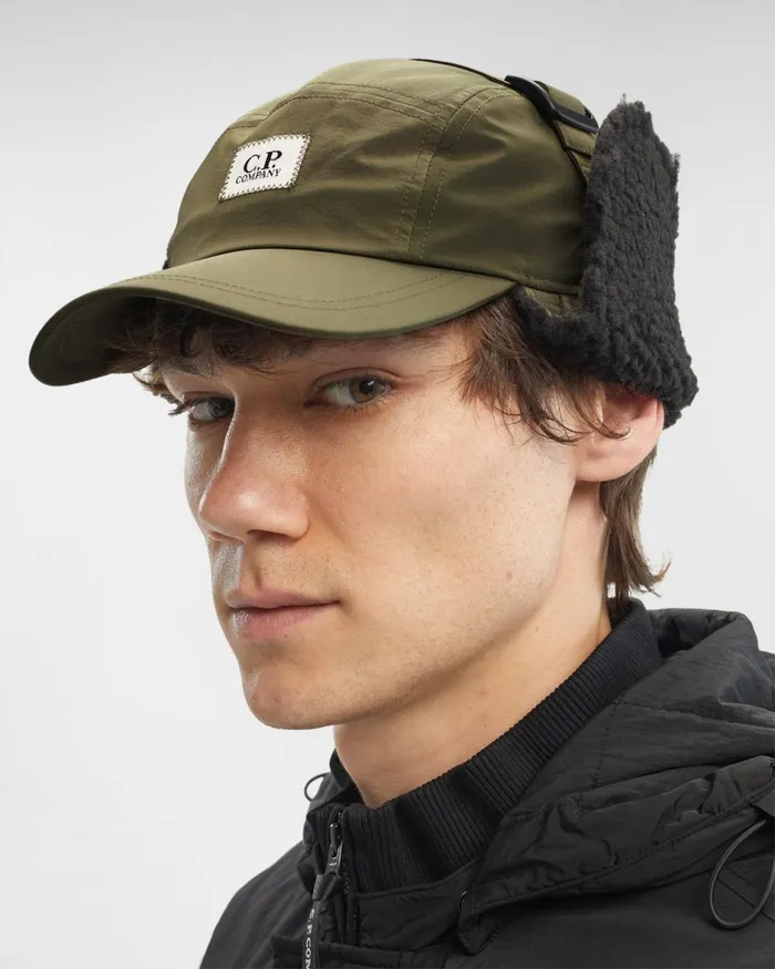 Man CP Company Hats ChromeR Earflap Cap Ivy Green