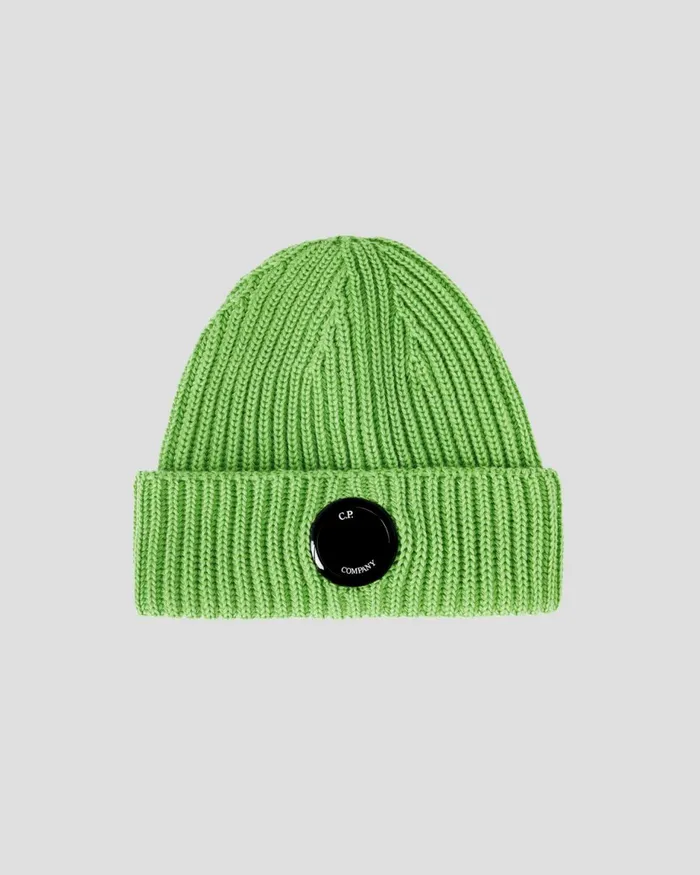 Man CP Company Hats Extra Fine Merino Wool Beanie Classic Green