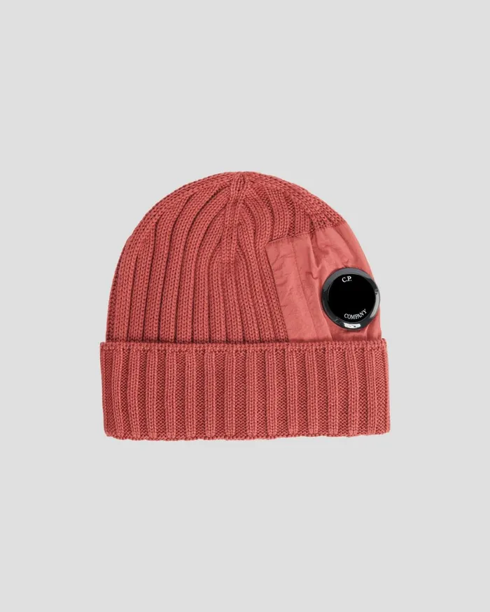 Man CP Company Hats Extra Fine Merino Wool Lens Beanie Ketchup 8211 Red