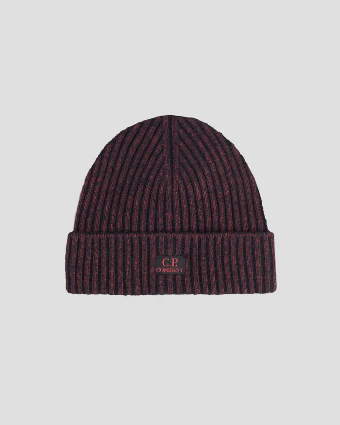 Man CP Company Hats Fleece Knit Beanie Ketchup 8211 Red