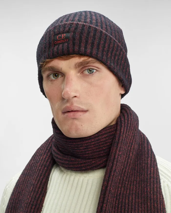 Man CP Company Hats Fleece Knit Beanie Ketchup 8211 Red