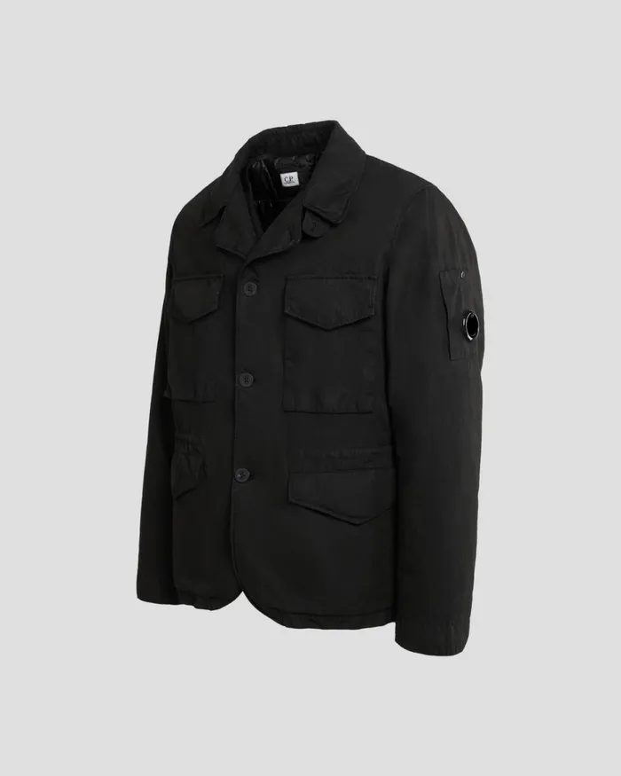 Man CP Company Jacket and Coats 50 Fili Gommata Jacket Black