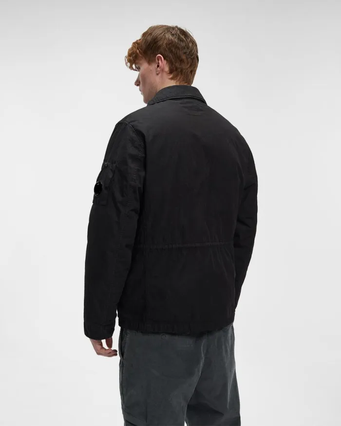 Man CP Company Jacket and Coats 50 Fili Gommata Jacket Black
