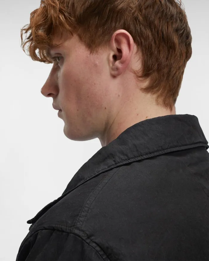 Man CP Company Jacket and Coats 50 Fili Gommata Jacket Black