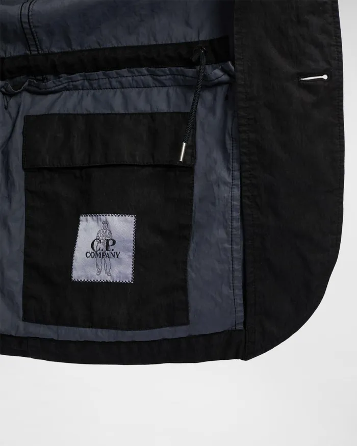 Man CP Company Jacket and Coats 50 Fili Gommata Jacket Black