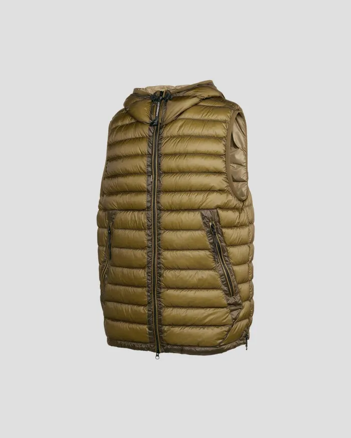 Man CP Company Jacket and Coats DD Shell Goggle Down Vest Butternut 8211 Brown