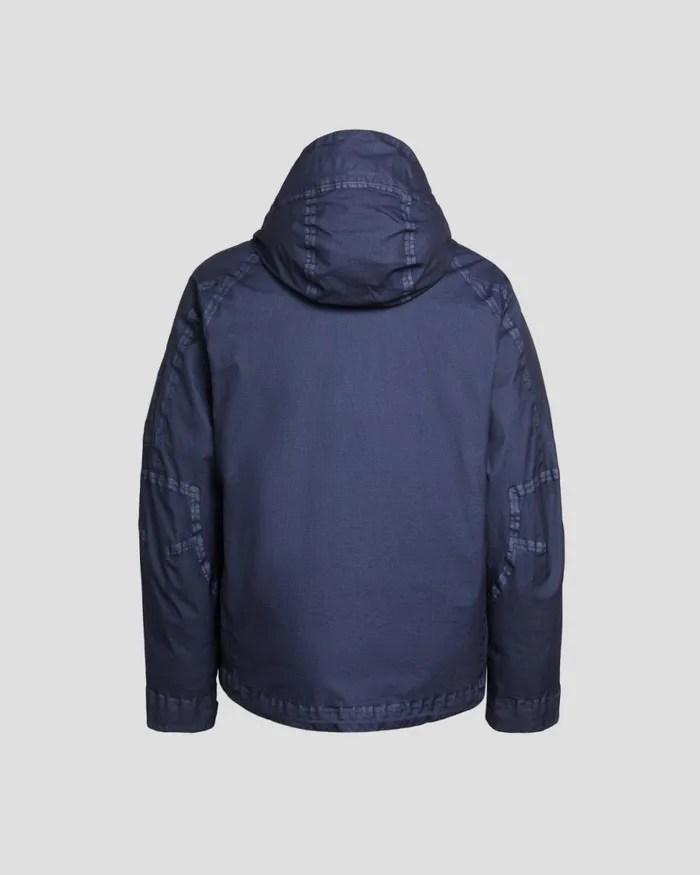 Man CP Company Jacket and Coats Gore Gtype Hooded Jacket Peacoat 8211 Blue