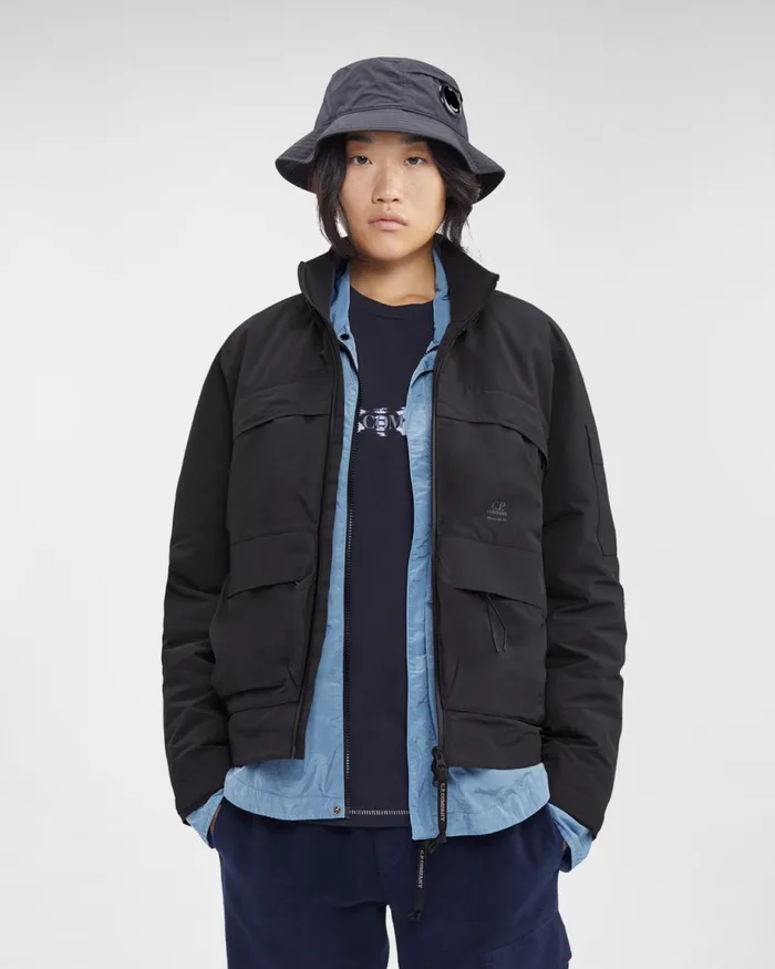 Man CP Company Jacket and Coats MicroM R Down Jacket Black