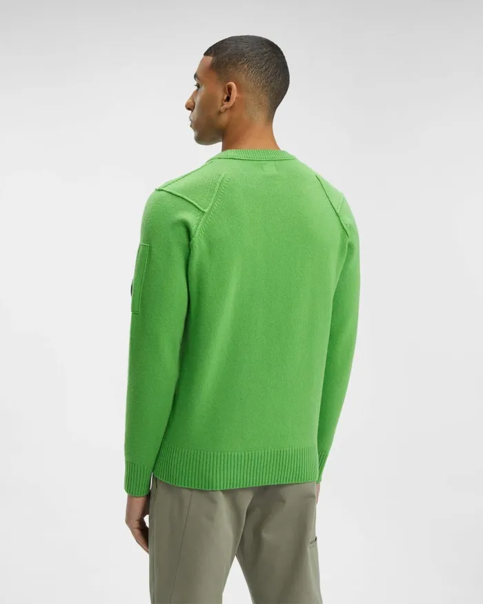 Man CP Company Jumpers Lambswool Jumper Classic Green