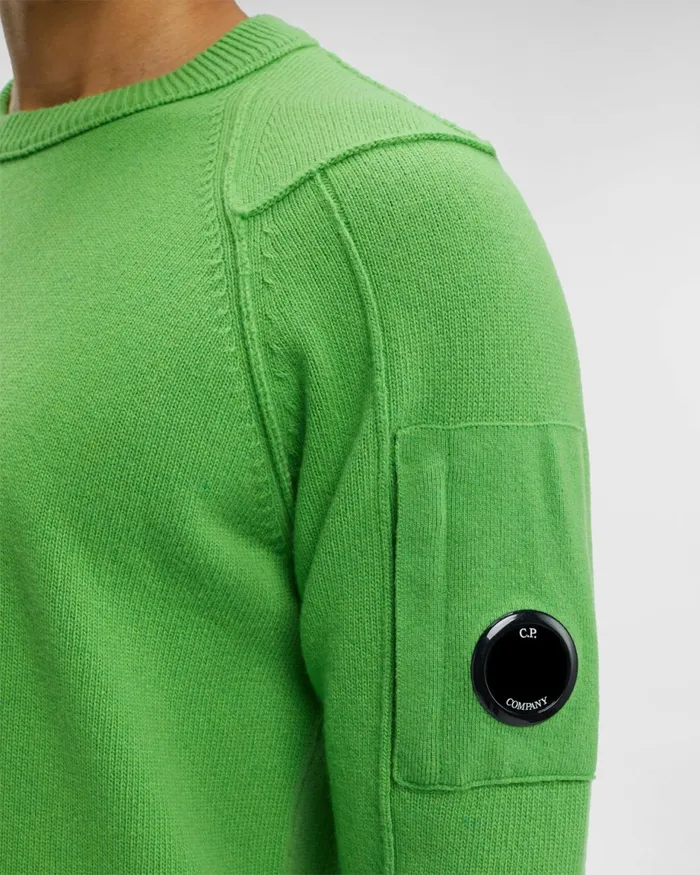 Man CP Company Jumpers Lambswool Jumper Classic Green