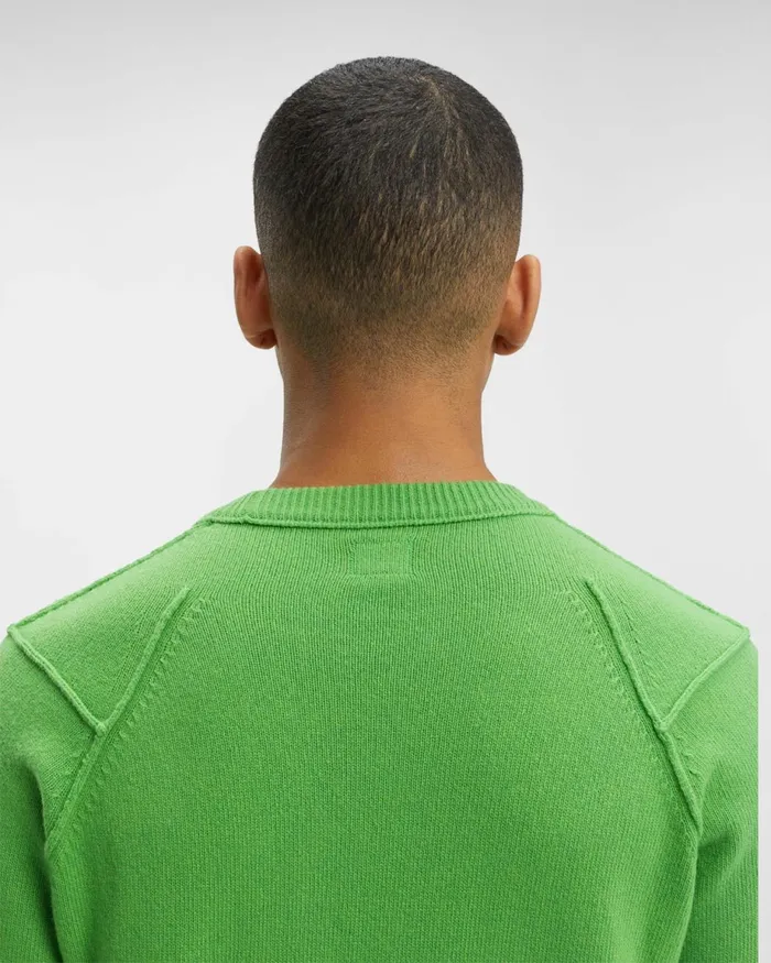 Man CP Company Jumpers Lambswool Jumper Classic Green