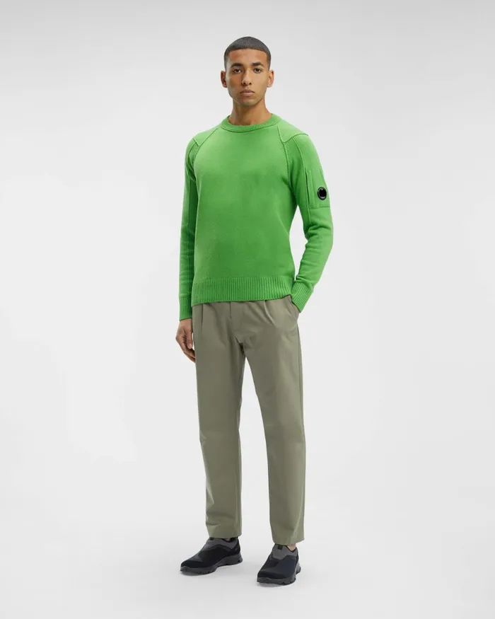 Man CP Company Jumpers Lambswool Jumper Classic Green