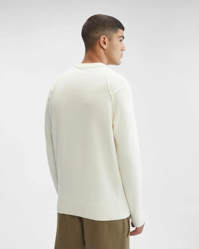Man CP Company Jumpers Lambswool Jumper Gauze White