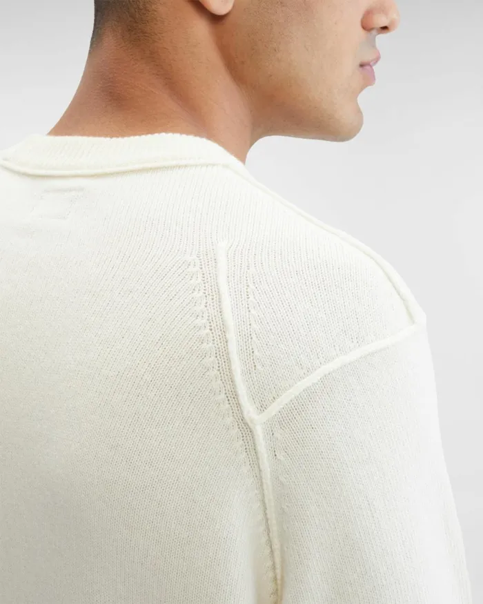 Man CP Company Jumpers Lambswool Jumper Gauze White