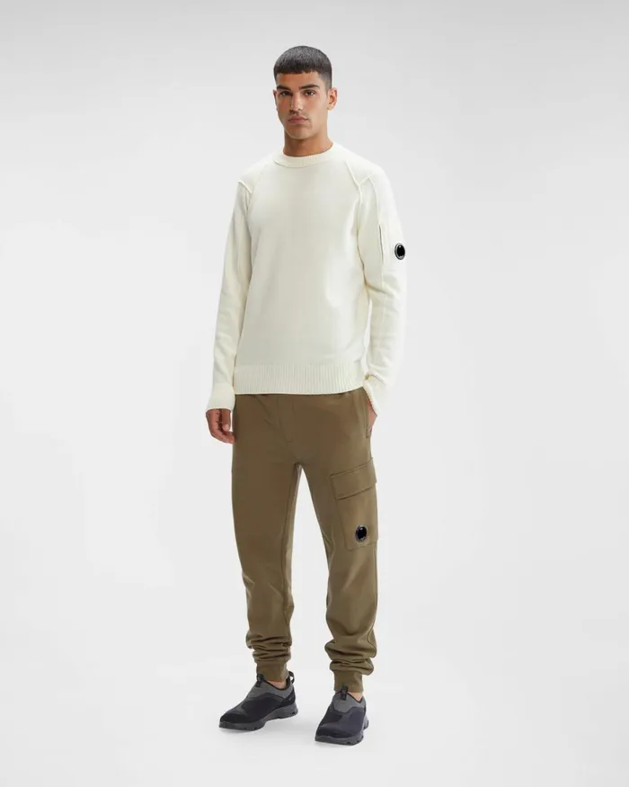 Man CP Company Jumpers Lambswool Jumper Gauze White