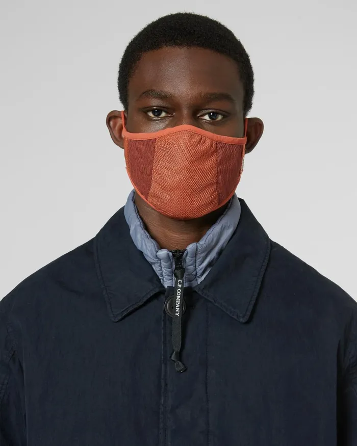 Man CP Company Mask JMesh Mixed Face Mask Burnt Ochre