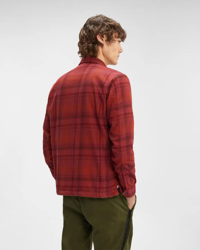 Man CP Company Shirt Tartan Shirt Ketchup 8211 Red