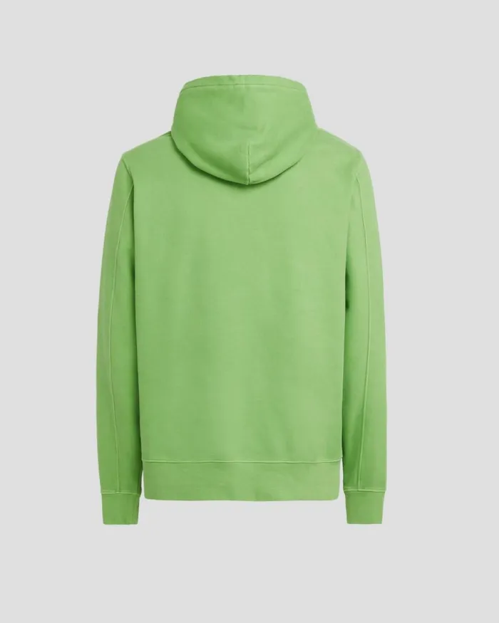 Man CP Company Sweatshirts Brushed and Emerized Diagonal Fleece Logo Hoodie Classic Green