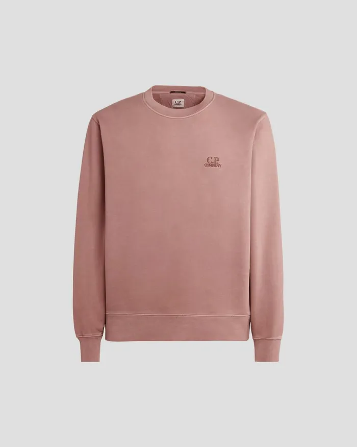 Man CP Company Sweatshirts Brushed and Emerized Diagonal Fleece Logo Sweatshirt Cedar Wood 8211 Pink Man CP Company Sweatshirts Brushed and Emerized Diagonal Fleece Logo Sweatshirt Cedar Wood 8211 Pink