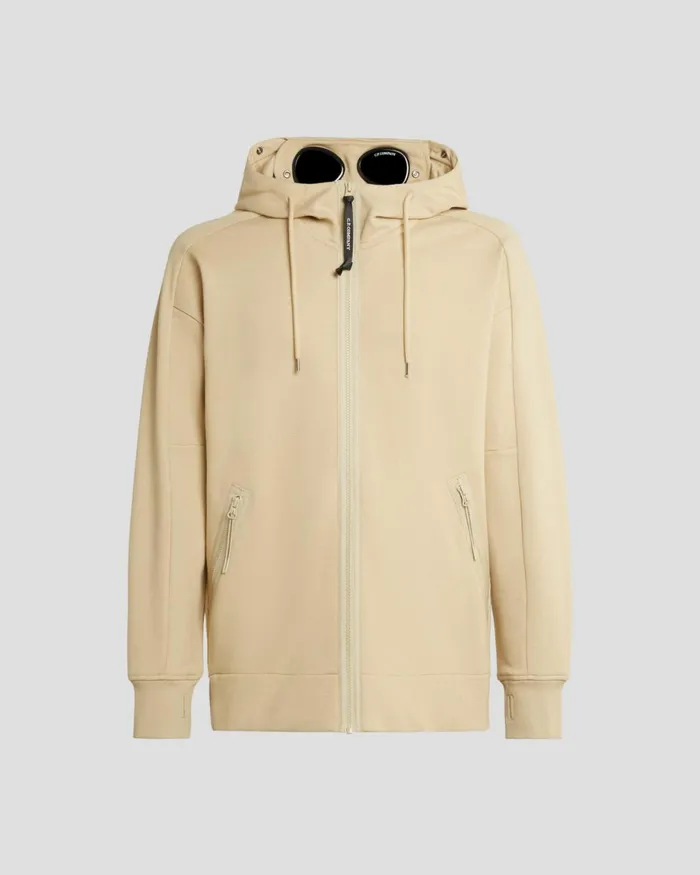 Man CP Company Sweatshirts Diagonal Raised Fleece Goggle Hoodie Mojade Desert 8211 Yellow Man CP Company Sweatshirts Diagonal Raised Fleece Goggle Hoodie Mojade Desert 8211 Yellow