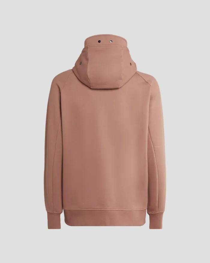 Man CP Company Sweatshirts Diagonal Raised Fleece Zipped Goggle Hoodie Cedar Wood 8211 Pink