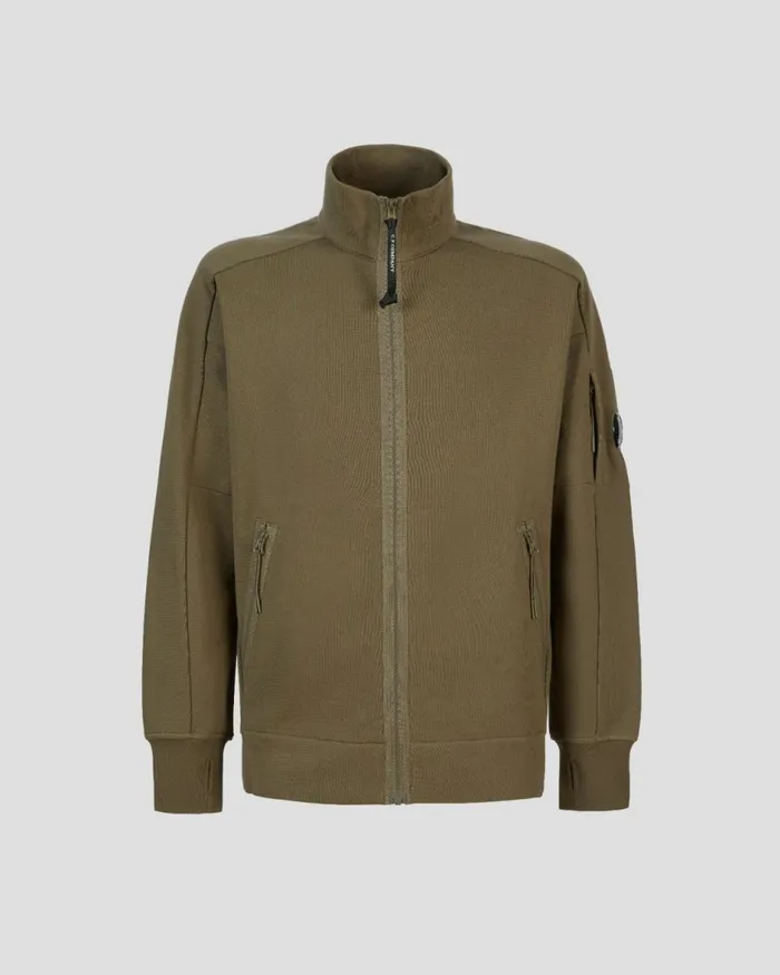 Man CP Company Sweatshirts Diagonal Raised Fleece Zipped Sweatshirt Butternut 8211 Brown Man CP Company Sweatshirts Diagonal Raised Fleece Zipped Sweatshirt Butternut 8211 Brown