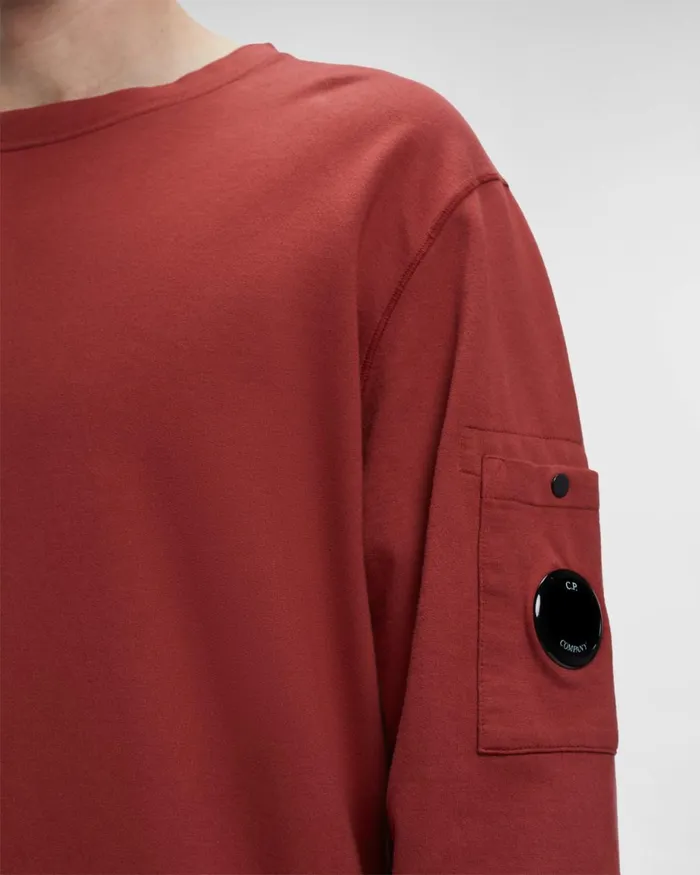 Man CP Company Sweatshirts Light Fleece Side Zipped Sweatshirt Ketchup 8211 Red