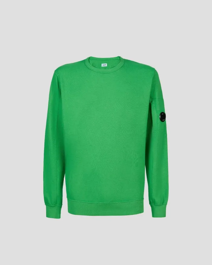 Man CP Company Sweatshirts Light Fleece Sweatshirt Classic Green