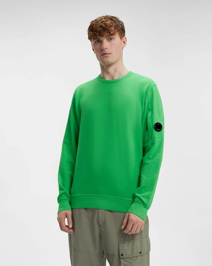Man CP Company Sweatshirts Light Fleece Sweatshirt Classic Green