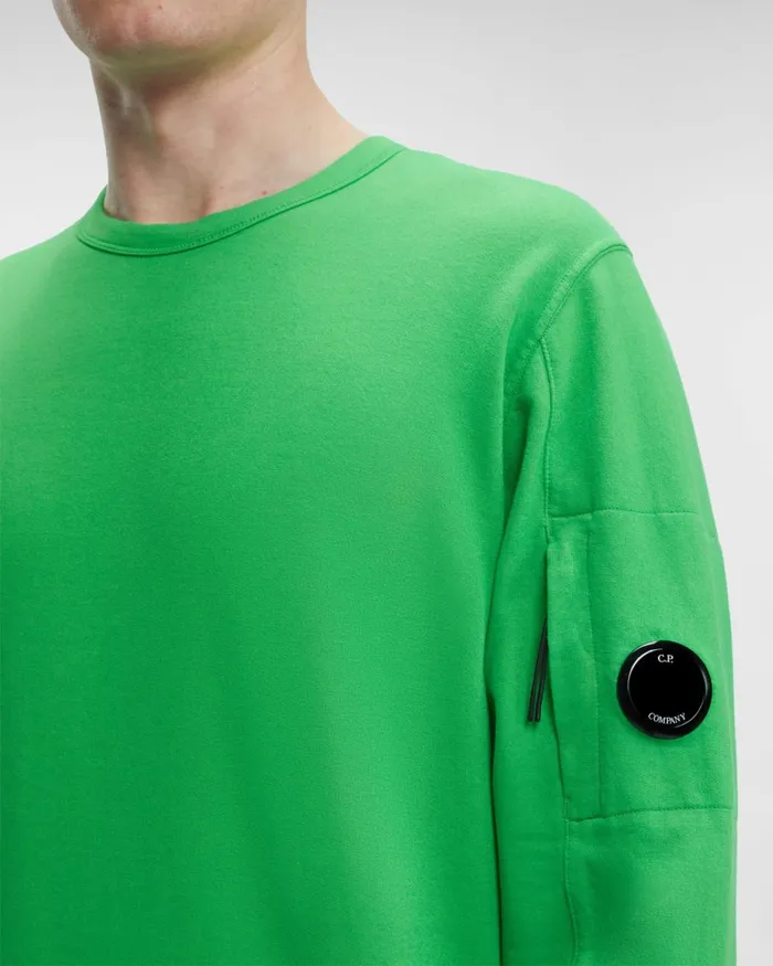 Man CP Company Sweatshirts Light Fleece Sweatshirt Classic Green