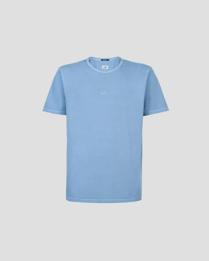 Man CP Company Tshirts and Polo 241 Jersey Relaxed Resist Dyed Tshirt Riviera 8211 Blue