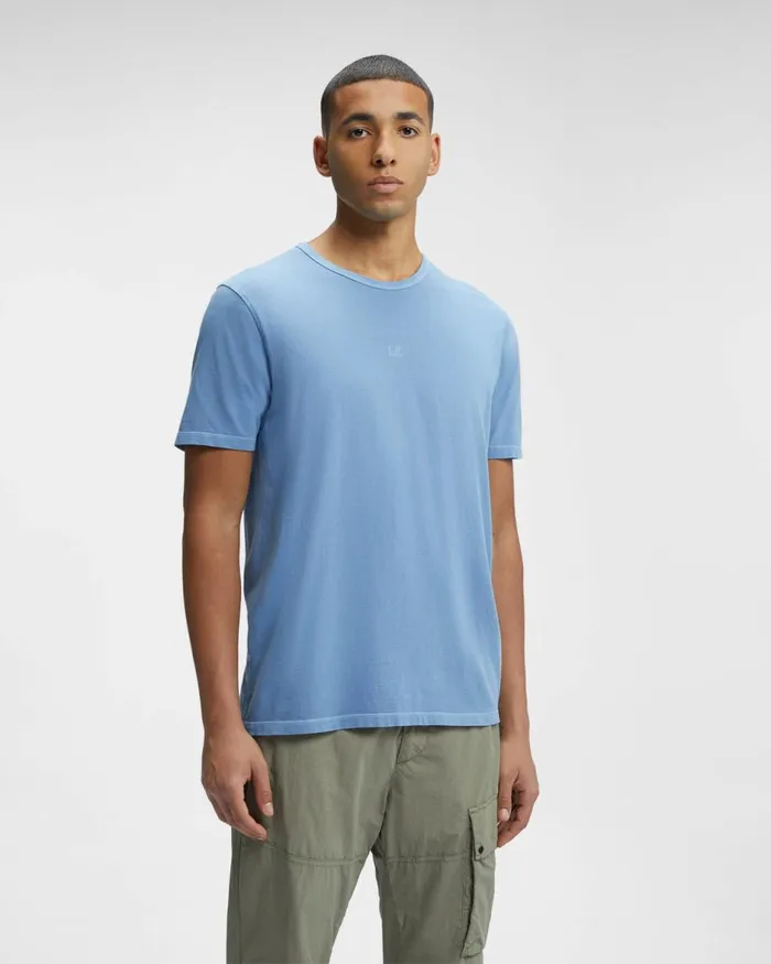 Man CP Company Tshirts and Polo 241 Jersey Relaxed Resist Dyed Tshirt Riviera 8211 Blue