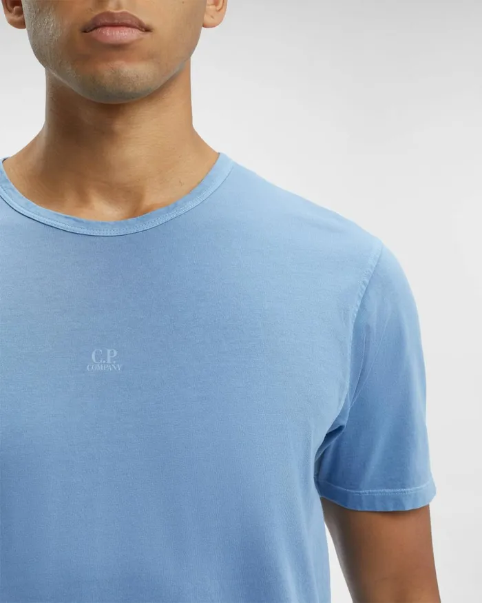 Man CP Company Tshirts and Polo 241 Jersey Relaxed Resist Dyed Tshirt Riviera 8211 Blue