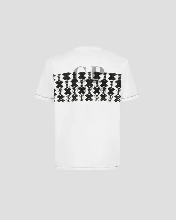 Man CP Company Tshirts and Polo 241 Jersey Reverse Logo Tshirt Gauze White