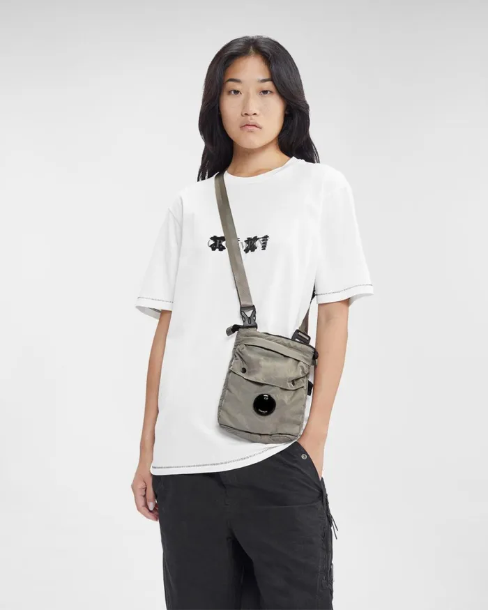 Man CP Company Tshirts and Polo 241 Jersey Reverse Logo Tshirt Gauze White