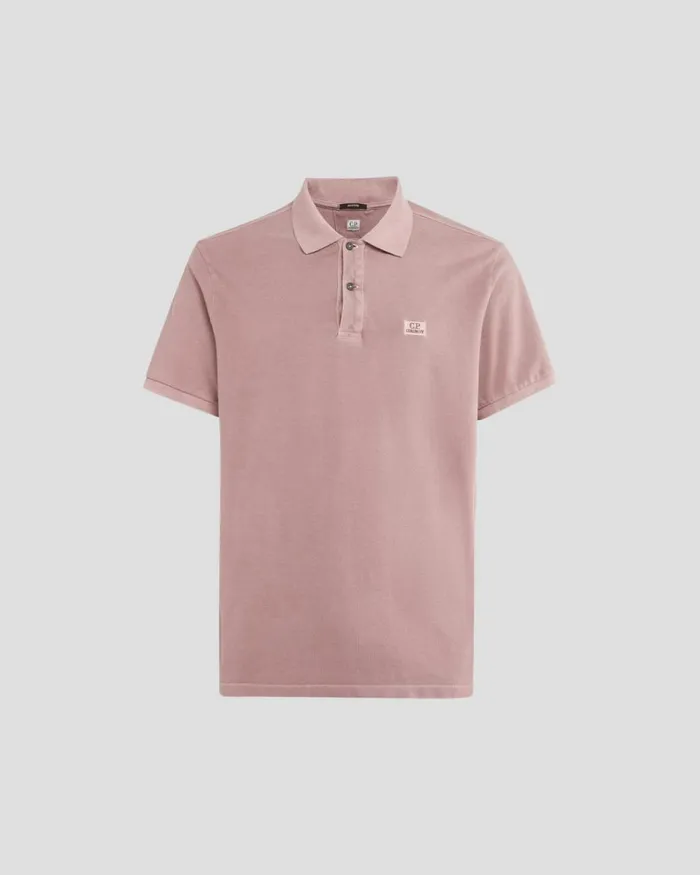 Man CP Company Tshirts and Polo 241 Piquet Regular Resist Dyed Polo Shirt Cedar Wood 8211 Pink Man CP Company Tshirts and Polo 241 Piquet Regular Resist Dyed Polo Shirt Cedar Wood 8211 Pink