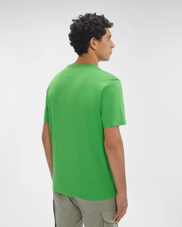 Man CP Company Tshirts and Polo 301 Jersey Label Tshirt Classic Green