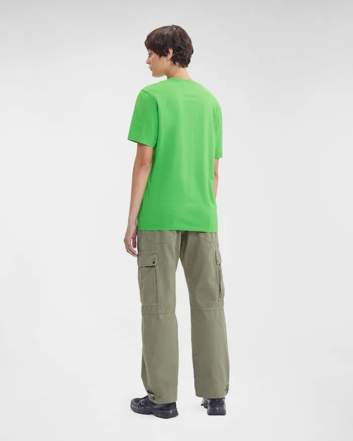 Man CP Company Tshirts and Polo 301 Jersey Label Tshirt Classic Green