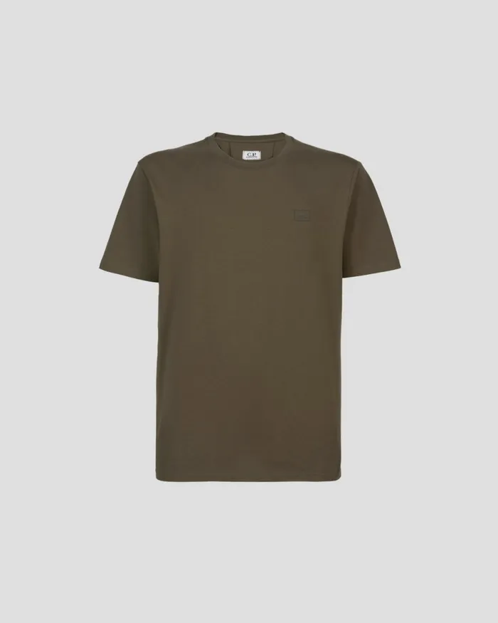 Man CP Company Tshirts and Polo 301 Jersey Logo Detail Tshirt Ivy Green