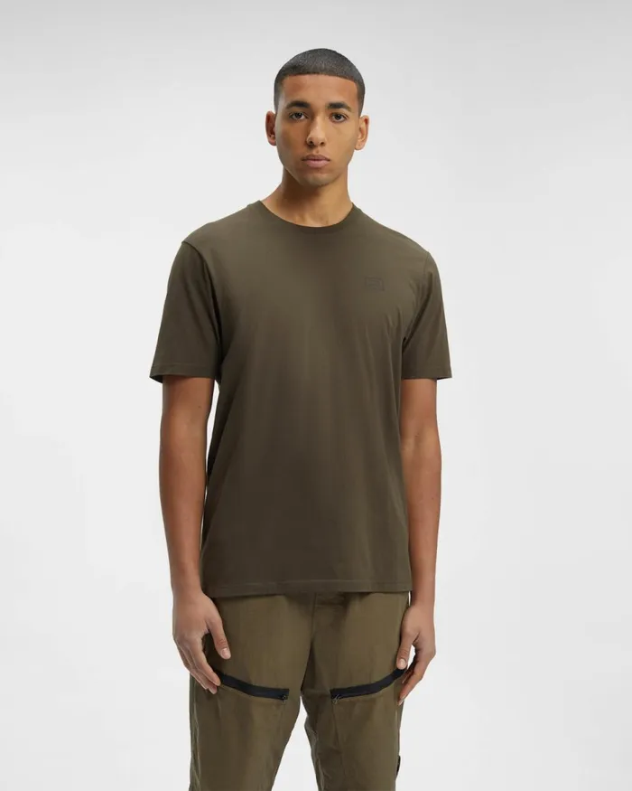 Man CP Company Tshirts and Polo 301 Jersey Logo Detail Tshirt Ivy Green