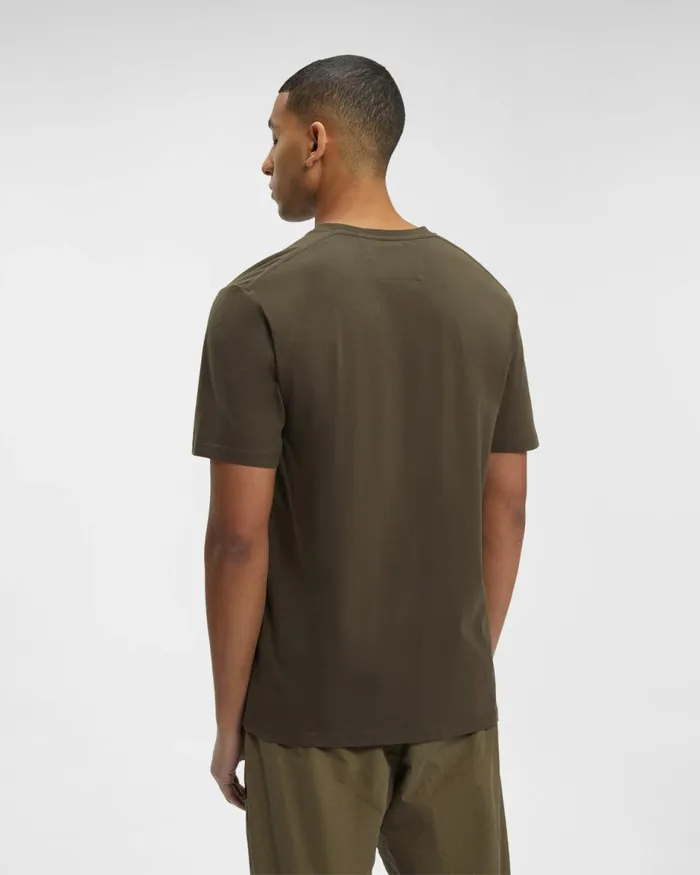 Man CP Company Tshirts and Polo 301 Jersey Logo Detail Tshirt Ivy Green