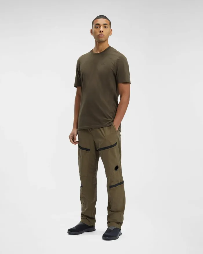 Man CP Company Tshirts and Polo 301 Jersey Logo Detail Tshirt Ivy Green