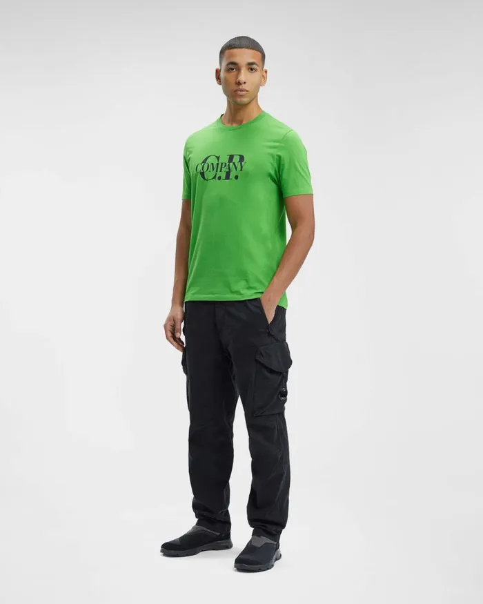 Man CP Company Tshirts and Polo 301 Jersey Logo Graphic Tshirt Classic Green