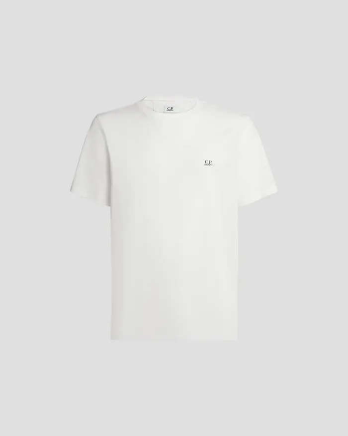 Man CP Company Tshirts and Polo 301 Jersey Small Logo Tshirt Gauze White