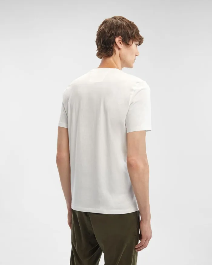 Man CP Company Tshirts and Polo 301 Jersey Small Logo Tshirt Gauze White