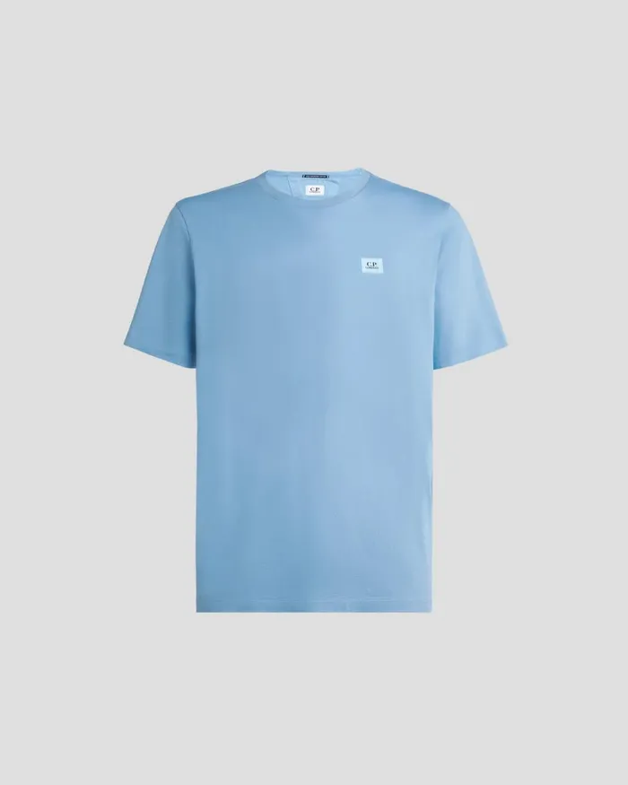 Man CP Company Tshirts and Polo Mercerized Light Jersey 702 Logo Tshirt Riviera 8211 Blue Man CP Company Tshirts and Polo Mercerized Light Jersey 702 Logo Tshirt Riviera 8211 Blue