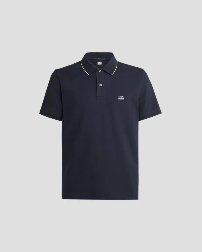 Man CP Company Tshirts and Polo Stretch Piquet Polo Shirt Slim Fit Total Eclipse 8211 Blue Man CP Company Tshirts and Polo Stretch Piquet Polo Shirt Slim Fit Total Eclipse 8211 Blue