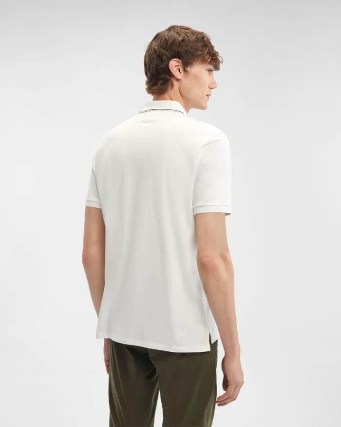 Man CP Company Tshirts and Polo Stretch Piquet Regular Polo Shirt Gauze White